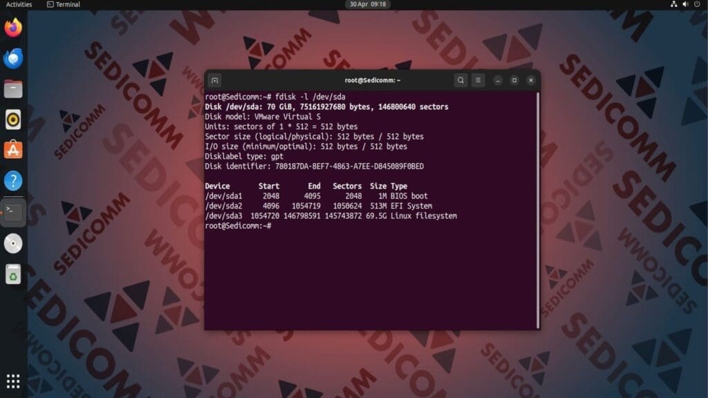 list partitions of certain disk