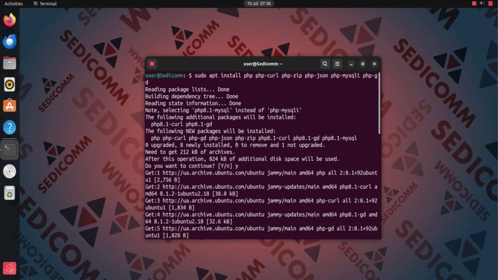 install php dependencies