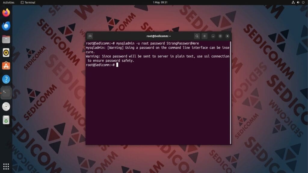 mysqladmin root password