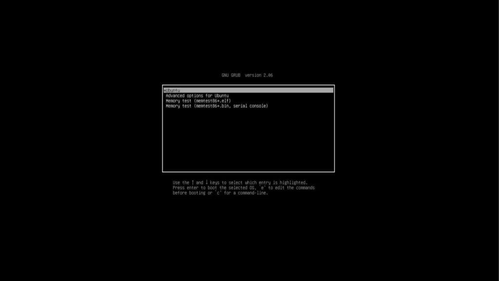 grub menu