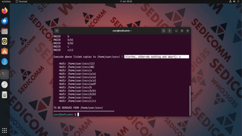 zaloha synchronize dirs answer yes