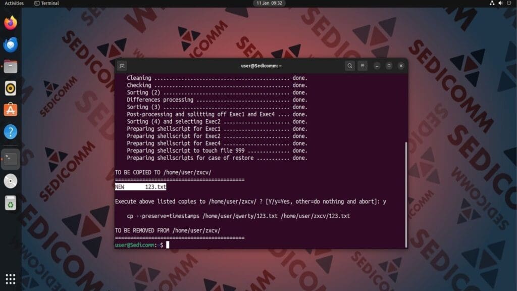zaloha synchronize dirs new file