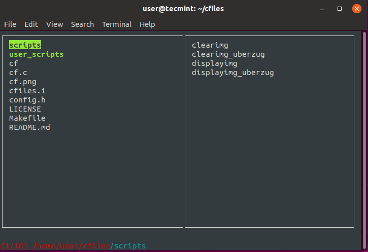 Cfiles-Terminal-File-Manager - 8 лучших файловых менеджеров консоли Linux