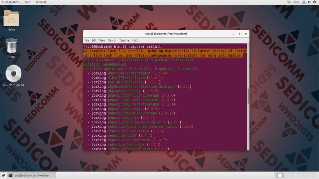 install composer dependencies