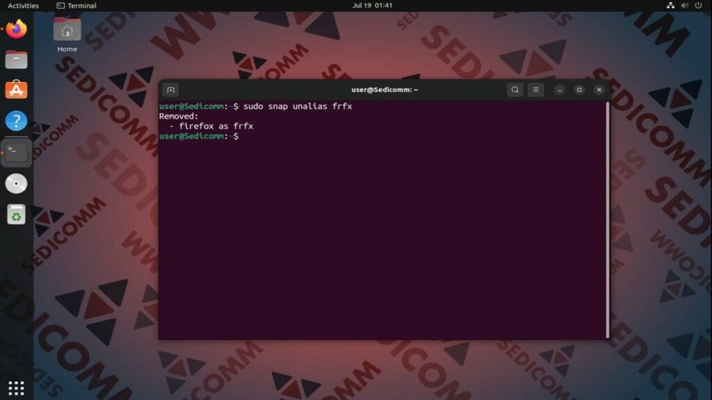 remove alias