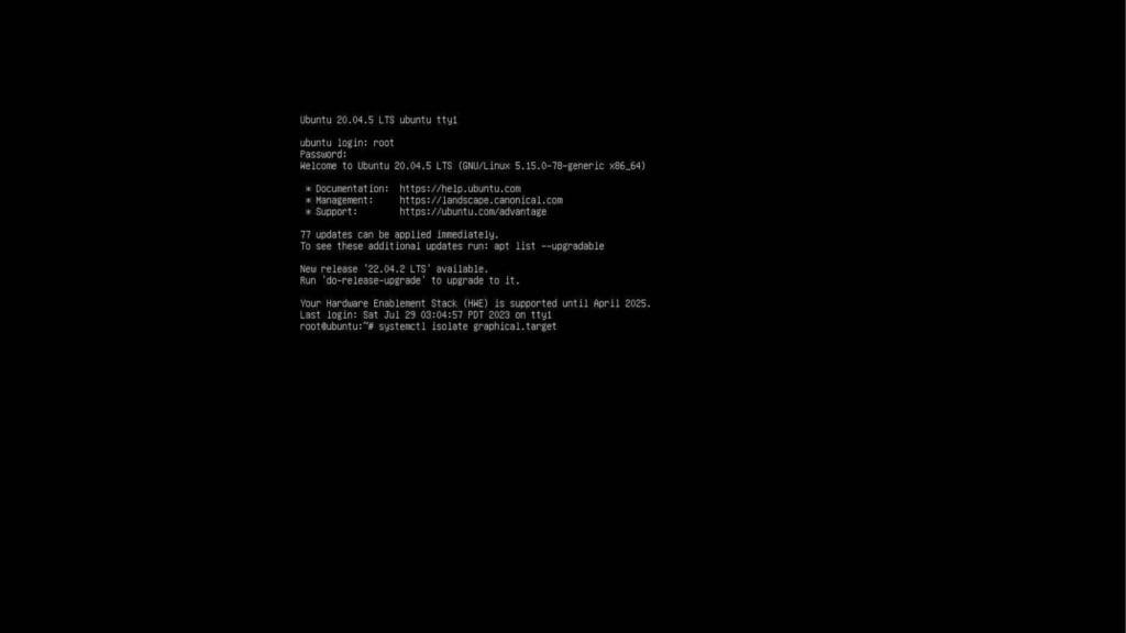 isolate-graphical-target