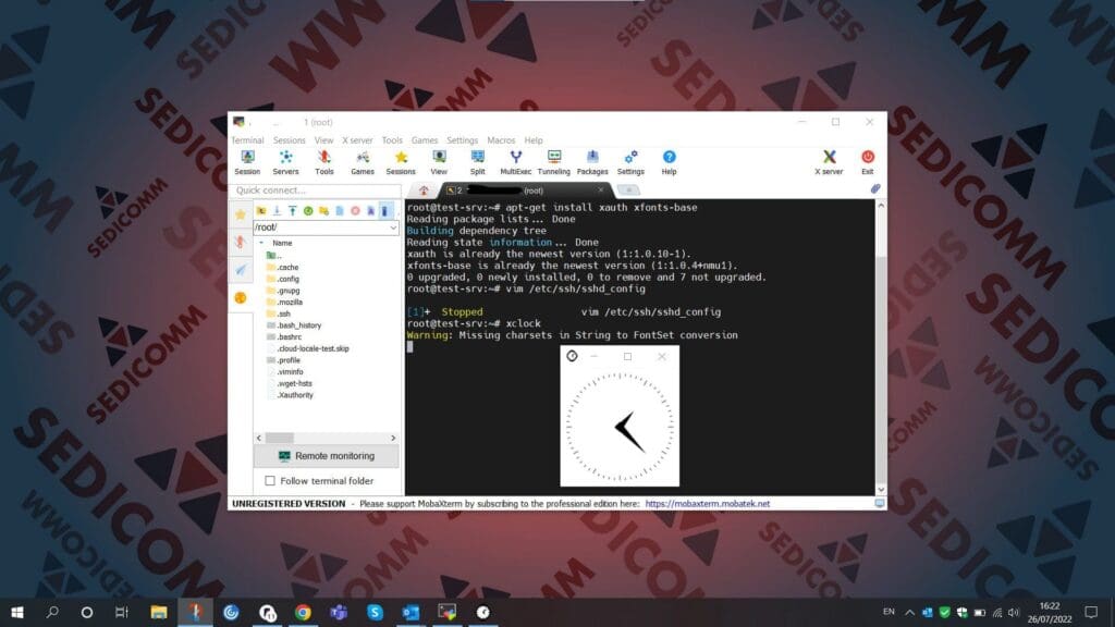 SSH-X11-Forwarding-Display-using-MobaXterm-on-Windows-xclock