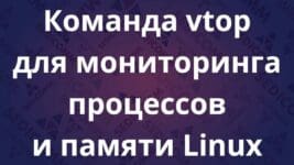 Команда vtop для мониторинга процессов и памяти Linux