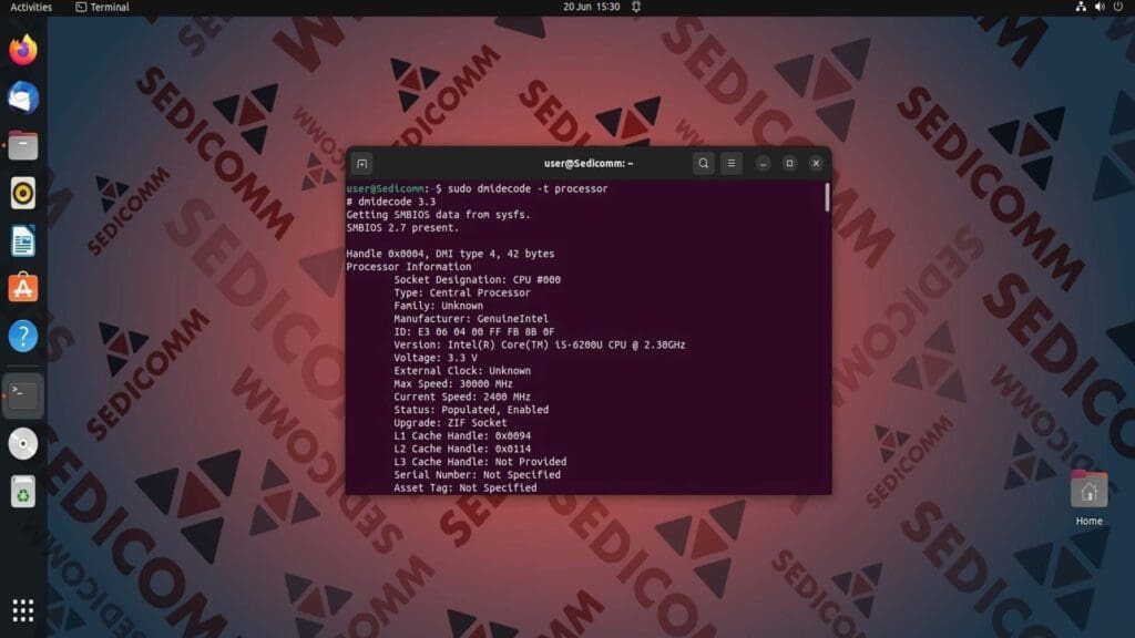 dmidecode-processor