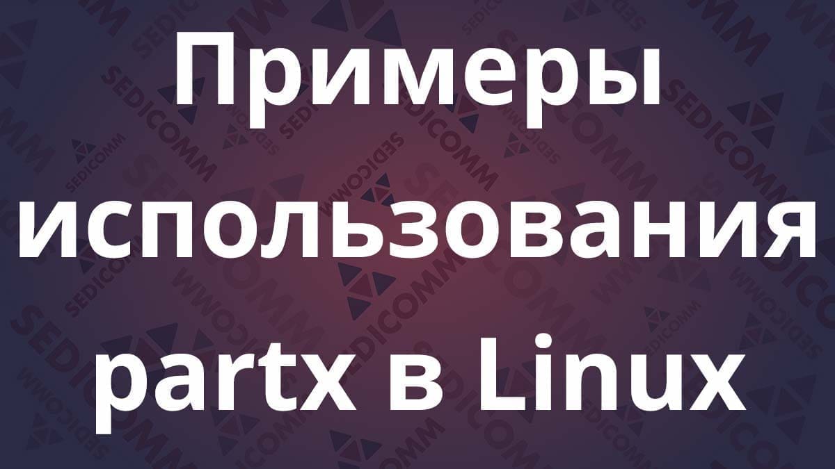 Примеры использования partx в Linux