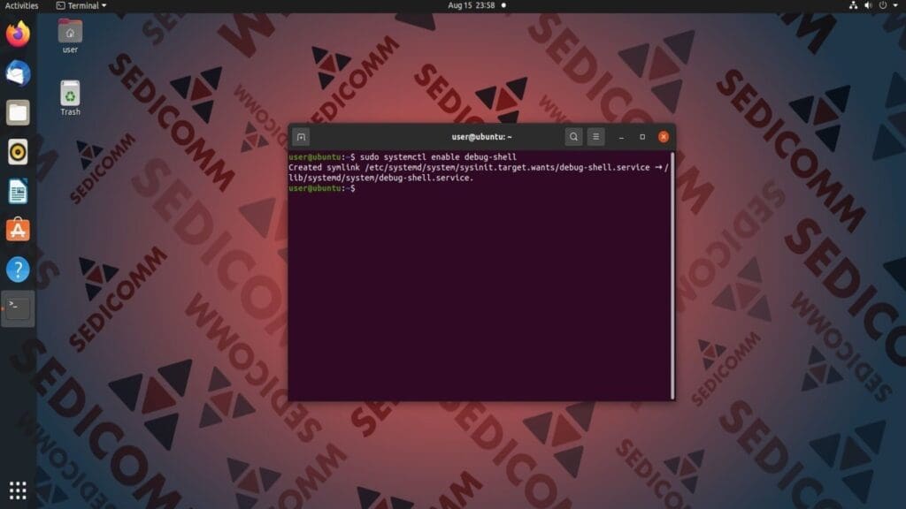 enable debug shell