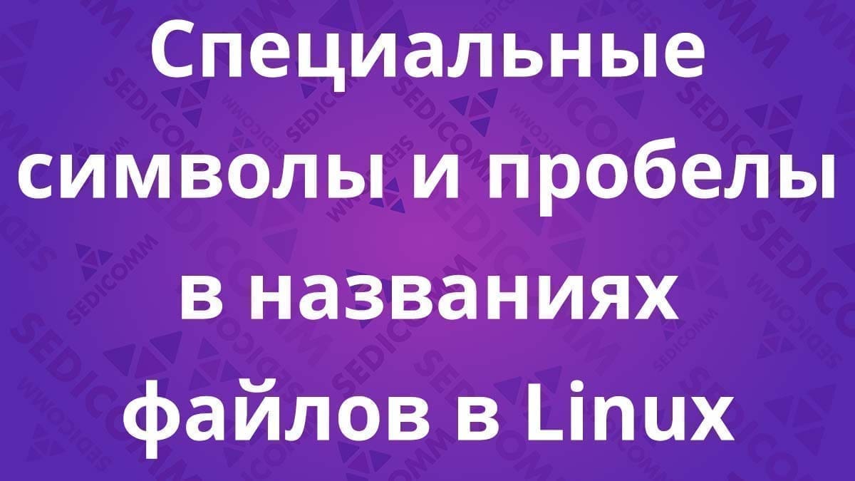 Специальные символы и пробелы в названиях файлов в Linux
