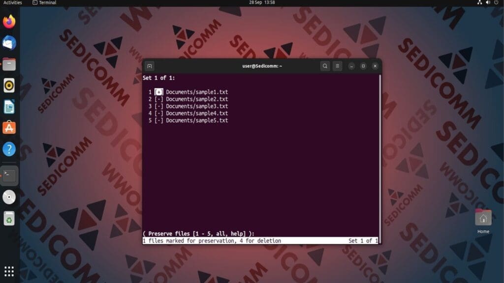 first file to keep