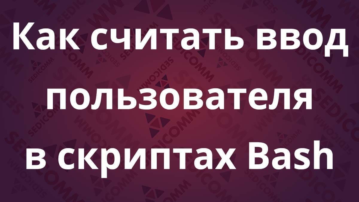 Как считать ввод пользователя в скриптах Bash