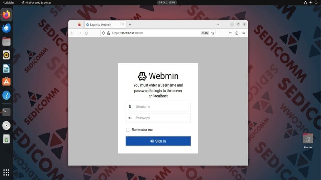 webmin login