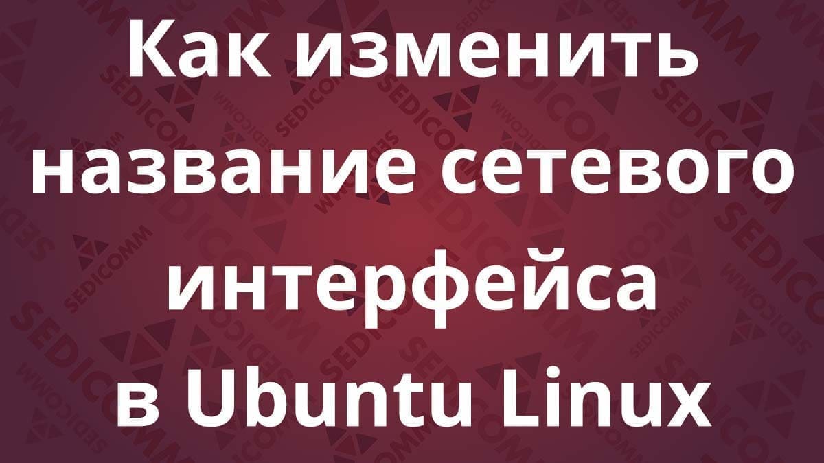 Как изменить название сетевого интерфейса в Ubuntu Linux