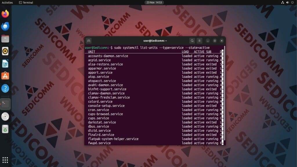 list units active state