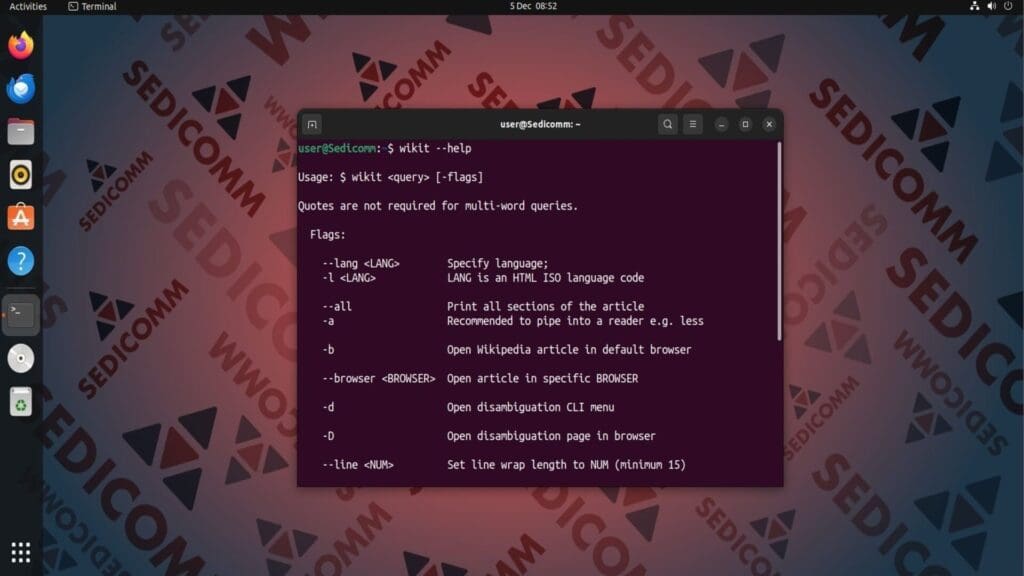 wikit help