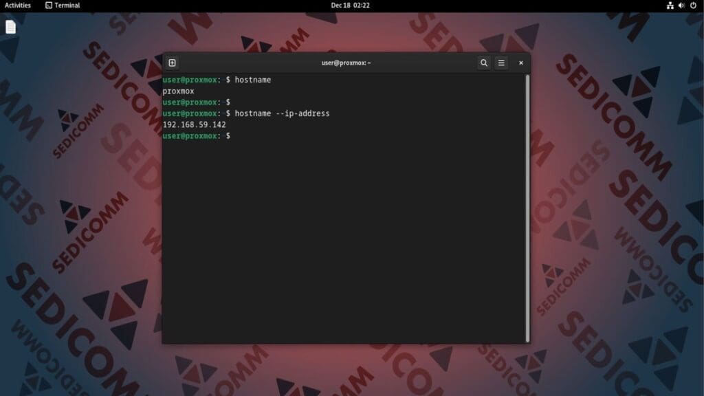 confirm ip and hostname