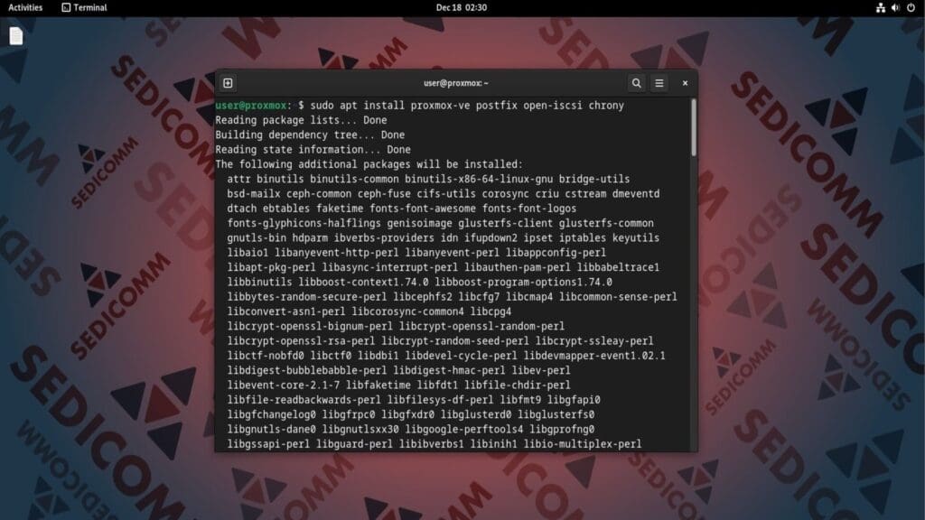 Install the Proxmox Packages