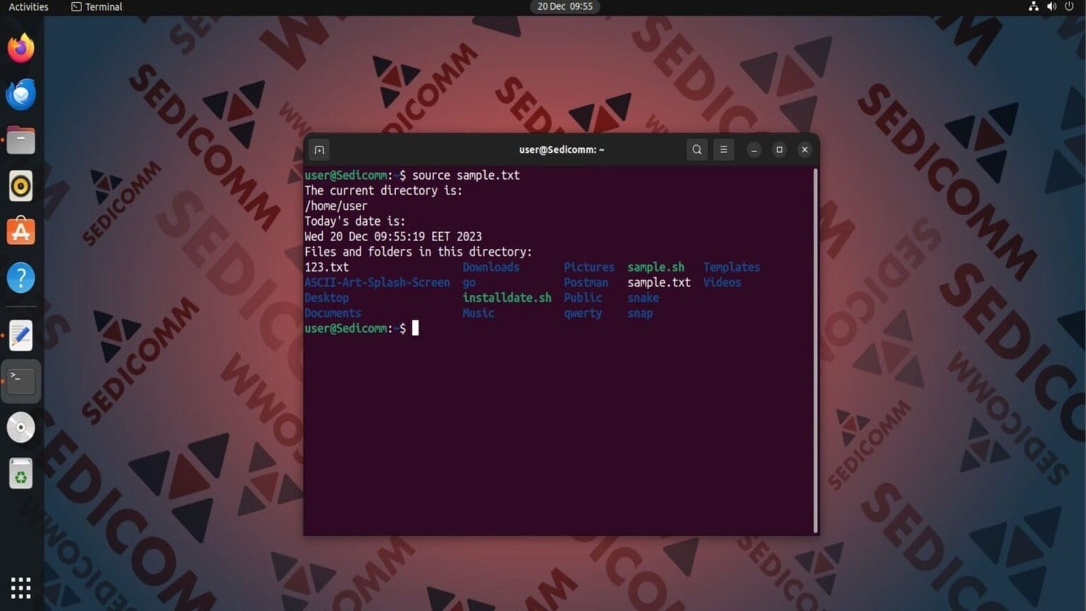 Команда source в Linux с примерами
