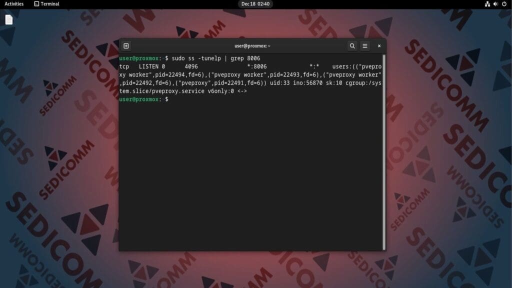 ss confirm 8006 port