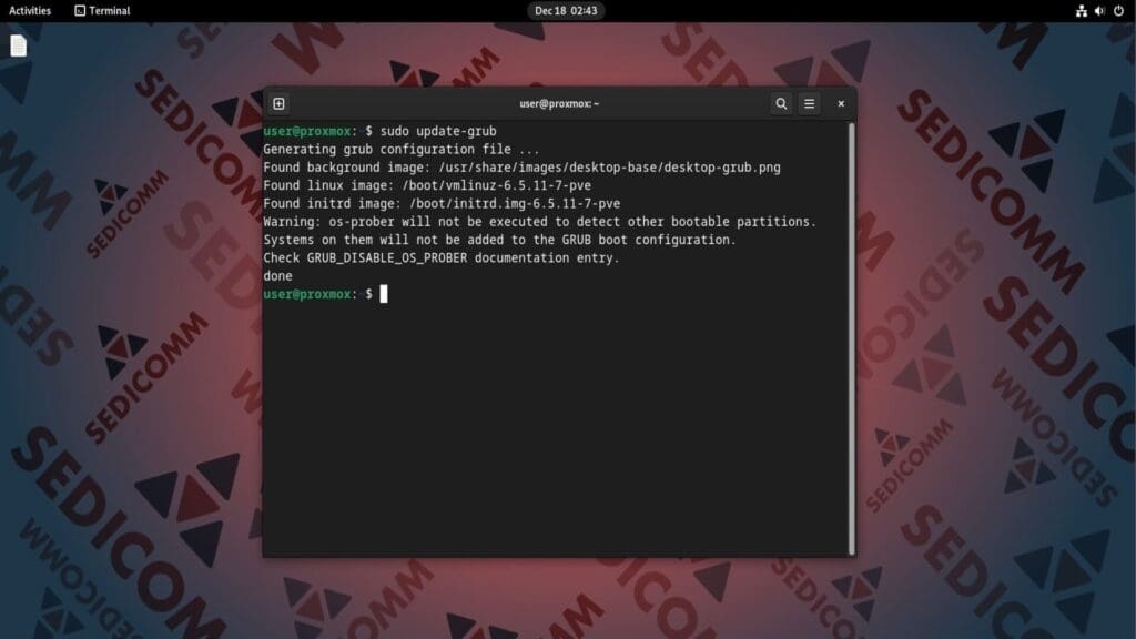 update grub