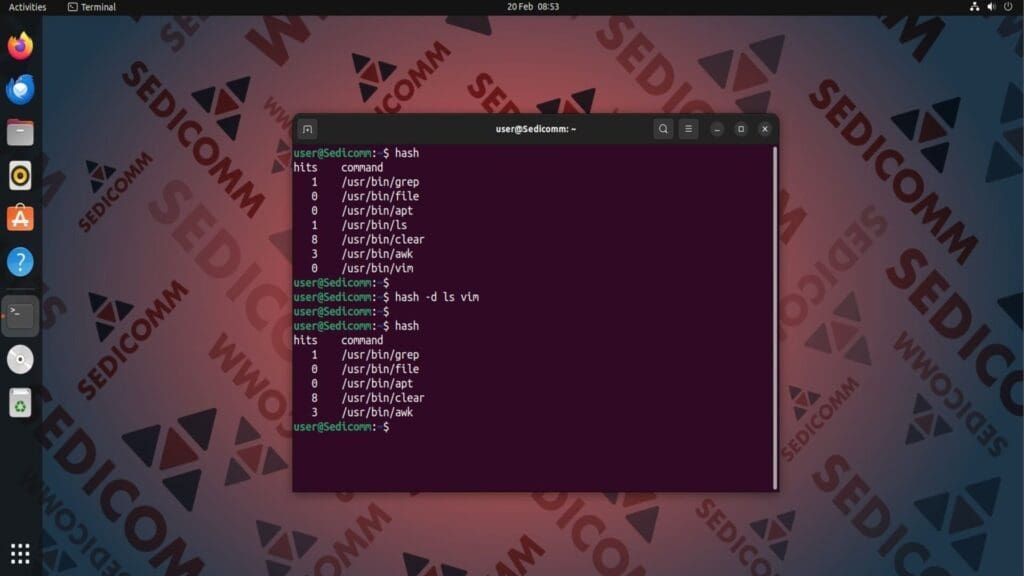 delete command from hash