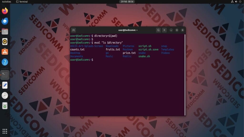 eval Command Substitution
