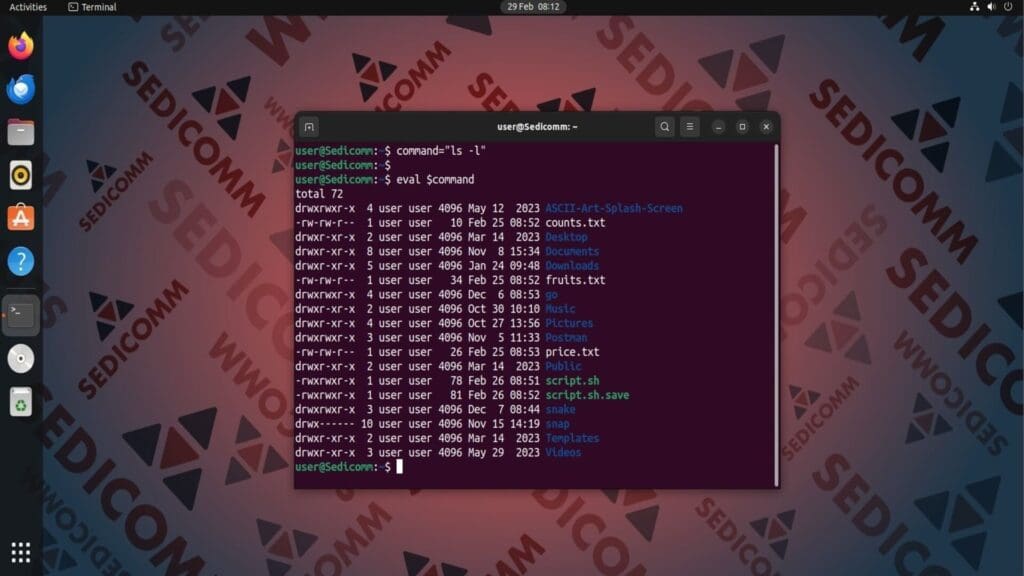 eval Using Variables