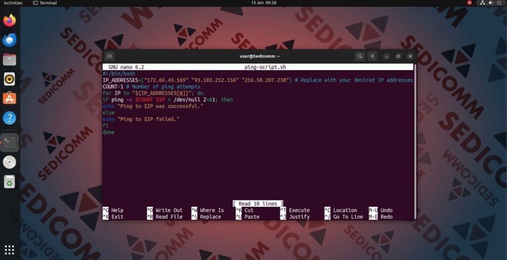 ping script many hosts