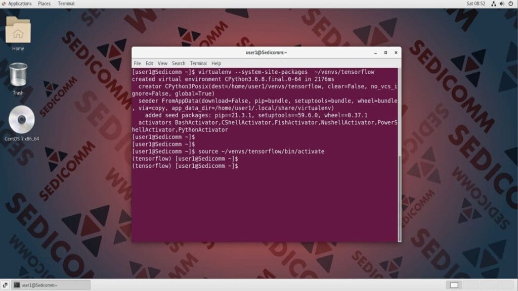 activate virt environment