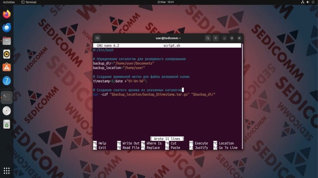 Automatic backup script