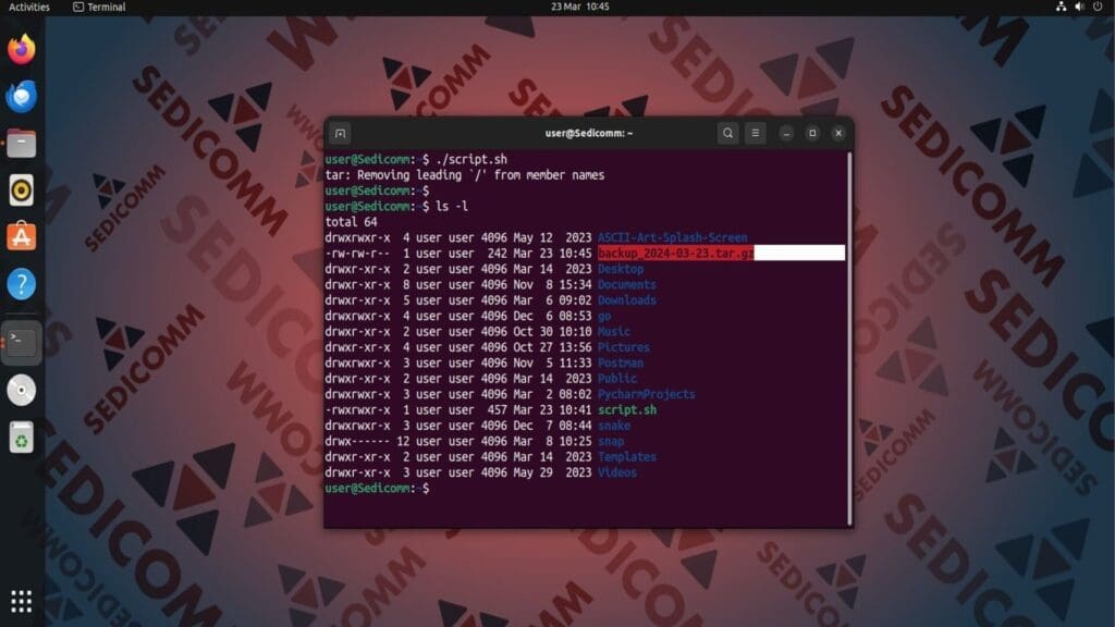 run Automatic backup script