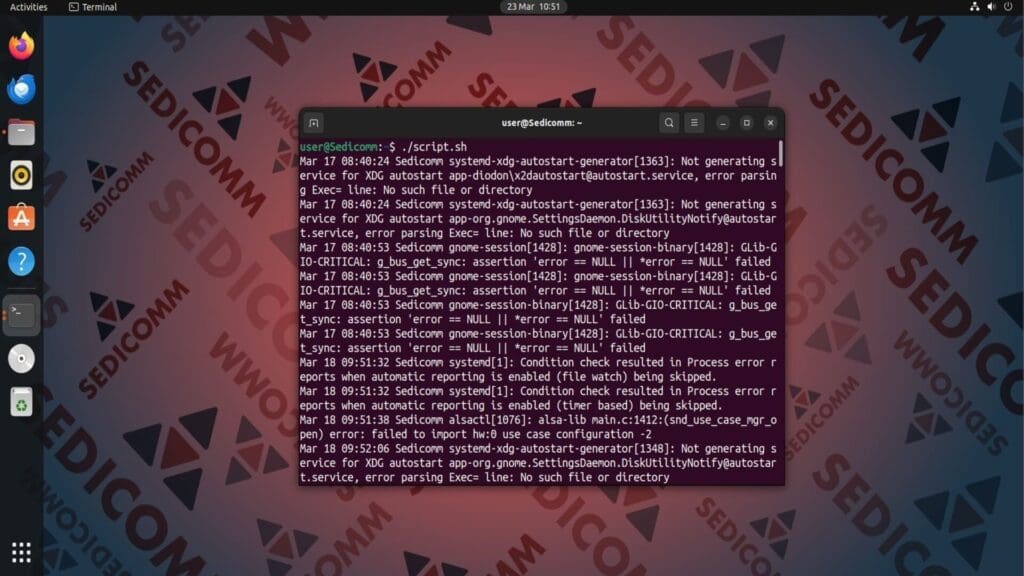 run Script for monitoring logs