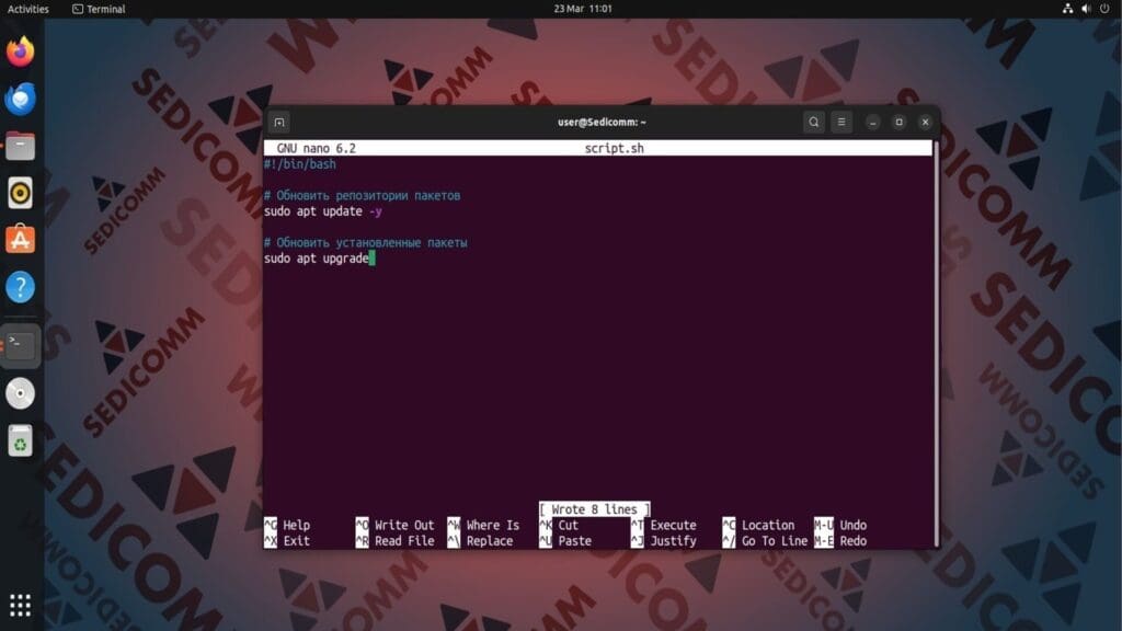 Script for automatic software update