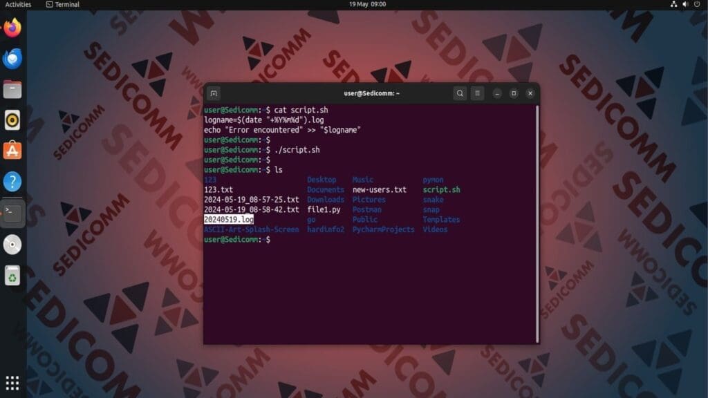create log file new date format