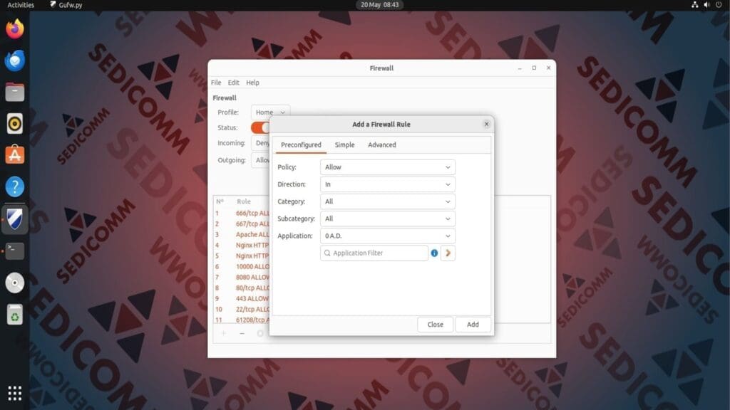 create rule preconfigure