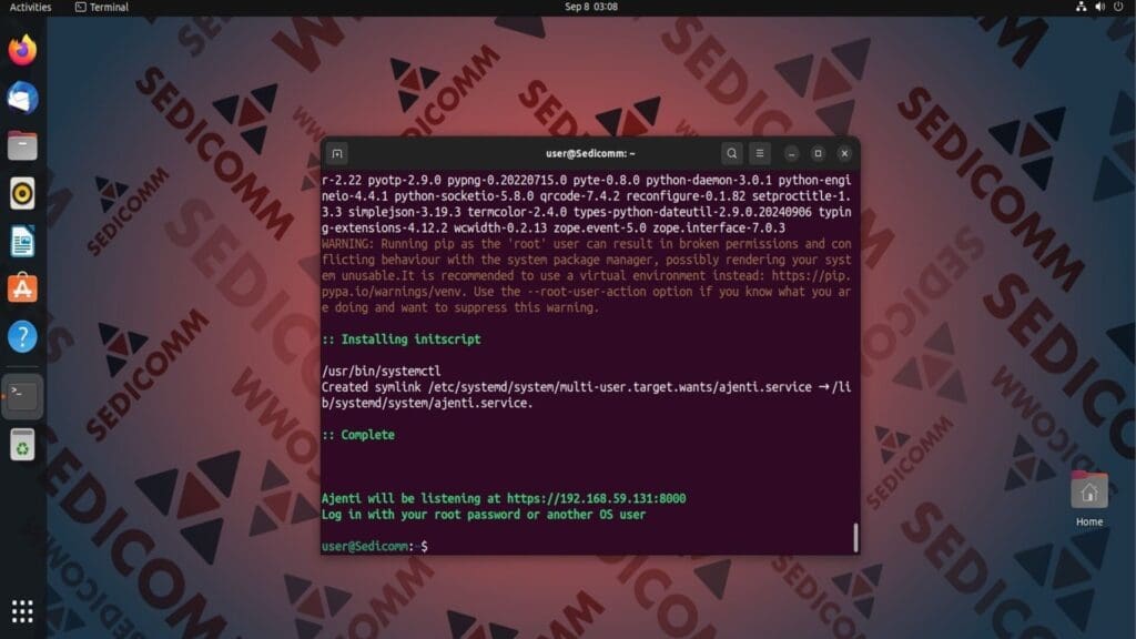 finish of installation