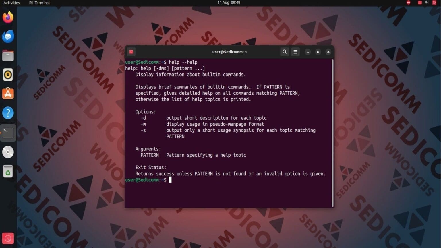 Команда help в Linux с примерами