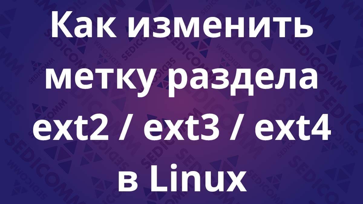 Как изменить метку раздела ext2 / ext3 / ext4 в Linux