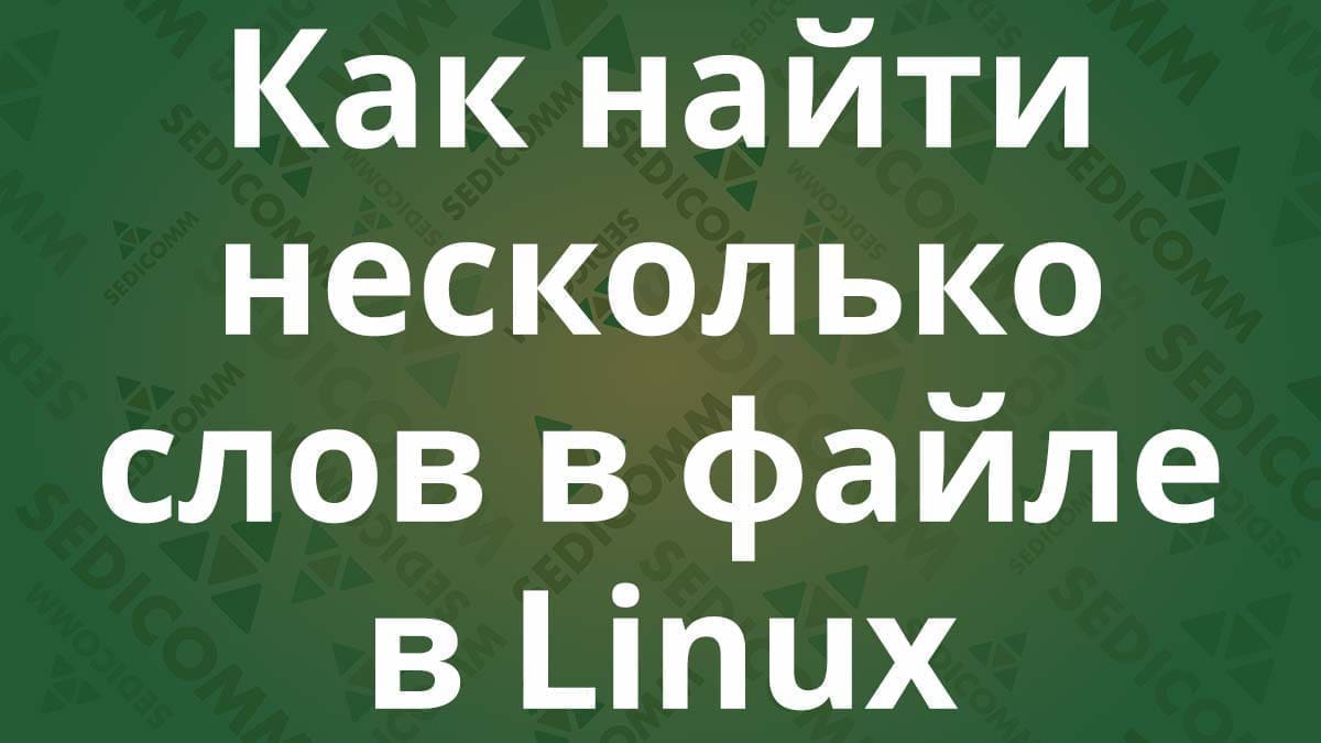 Как найти несколько слов в файле в Linux