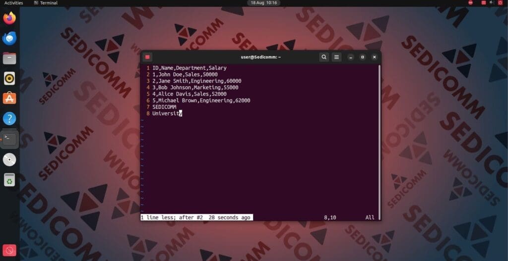 undo to second change