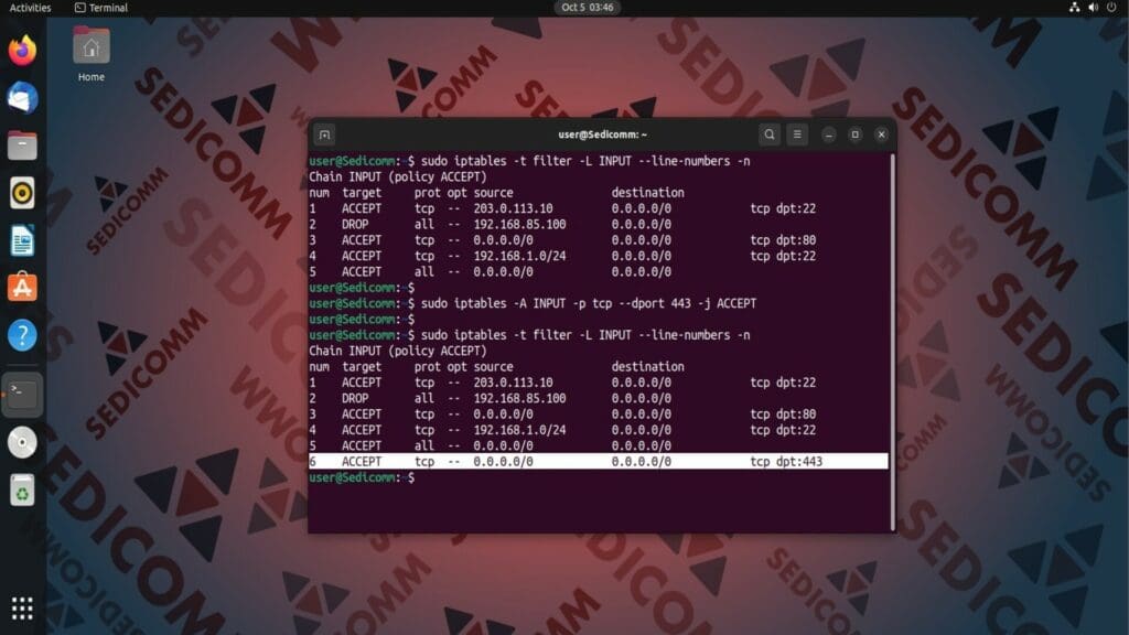 Add Rule at the End of the Chain