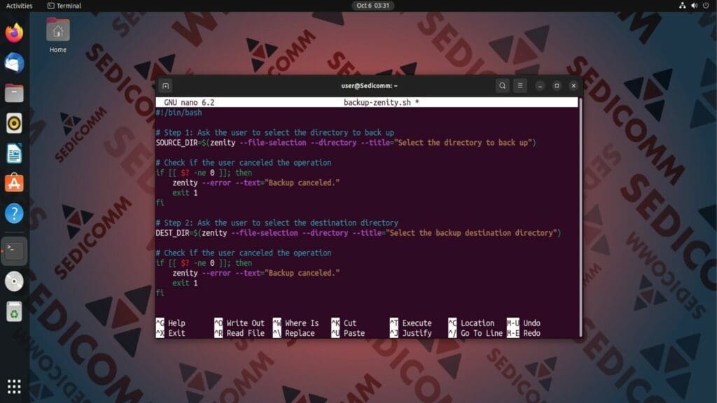backup zenity script