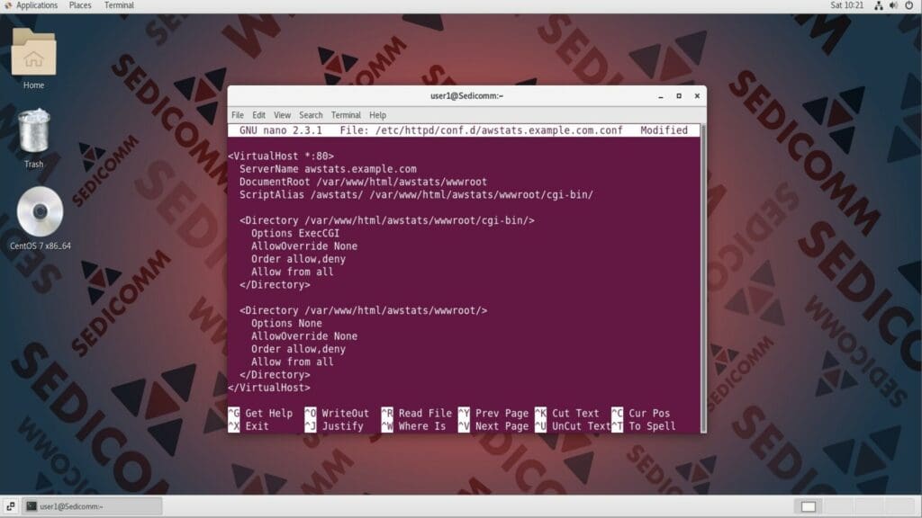 Create a new Apache virtual host file