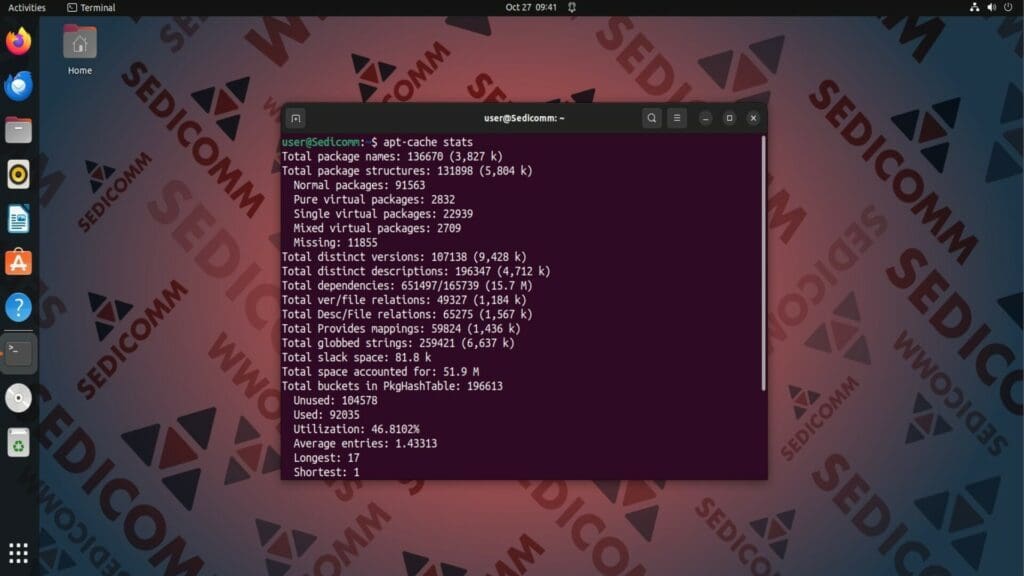 команда apt-cache Display Cache Statistics