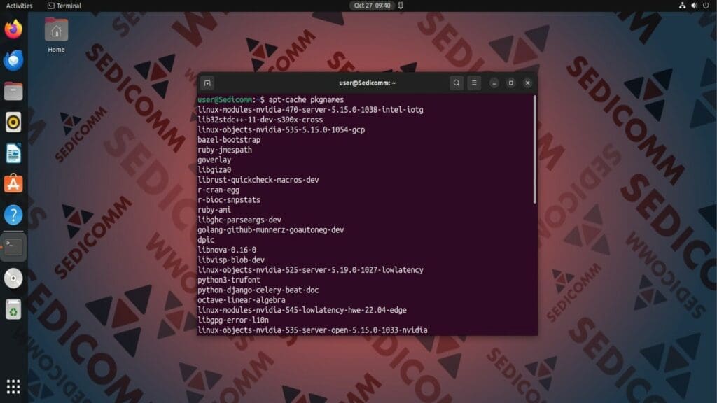 команда apt-cache List All Package Names