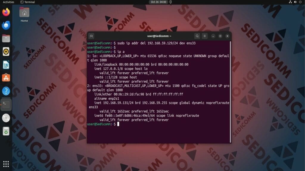 Removing Temporary Static IP Address