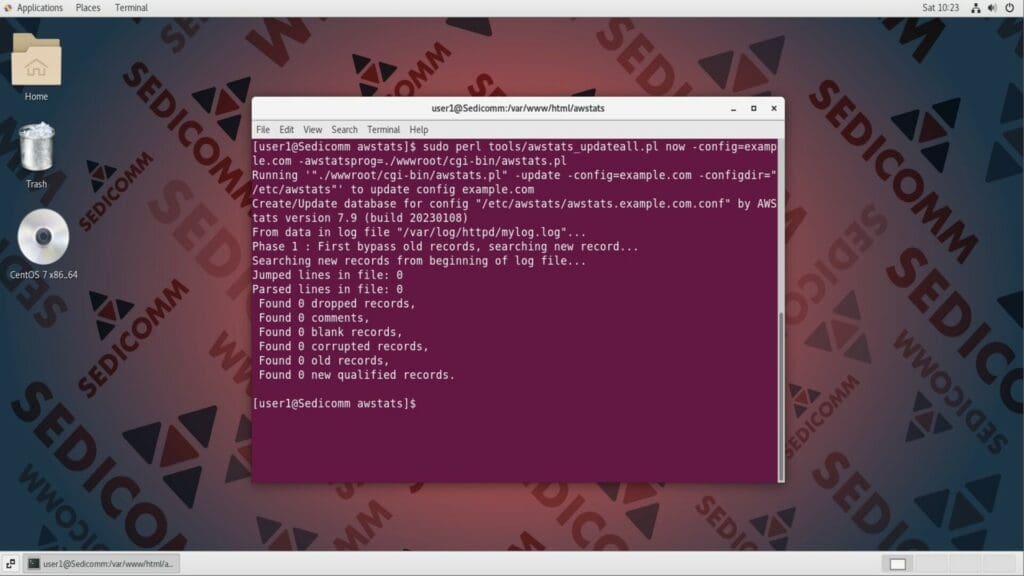 update the AWStats database
